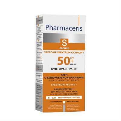 PHARMACERIS S, apsauginis kremas veidui, SPF50+, 50 ml