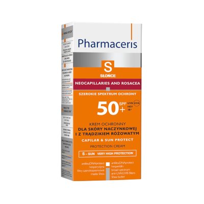 PHARMACERIS S apsauginis veido kremas CAPILAR & SUN, SPF50+, 50 ml