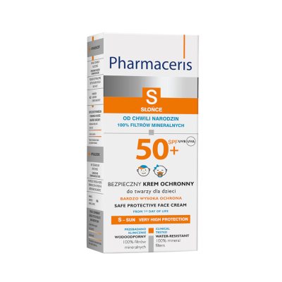 PHARMACERIS S, SAFE PROTECTIVE mineralinis kremas kūdikiams, SPF50+, 50 ml