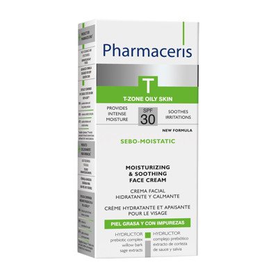 PHARMACERIS T SEBO MOISTATIC, raminamasis kremas, SPF 30, 50 ml