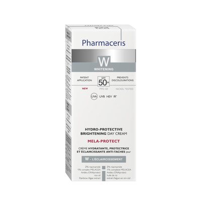 PHARMACERIS W MELA-PROTECT, skaistinantis ir drėkinantis dieninis veido kremas, SPF50, 30 ml