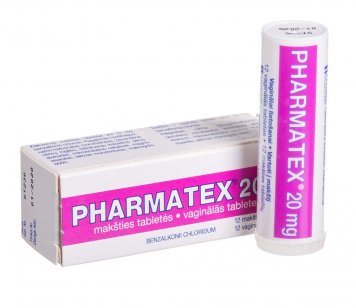 PHARMATEX 20 mg makšties tabletės N12