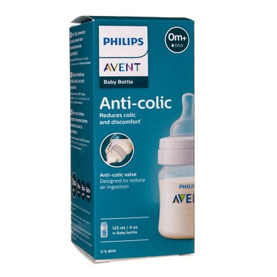 PHILIPS AVENT, buteliukas "Anti-colic" su naujagimiui skirtos tėkmės žinduku, 0 mėn.+, SCY100/01, 125 ml
