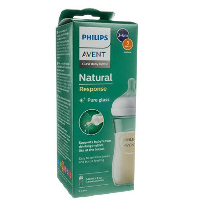 PHILIPS AVENT, buteliukas stiklinis "Natural Response", SCY933/01, 240 ml