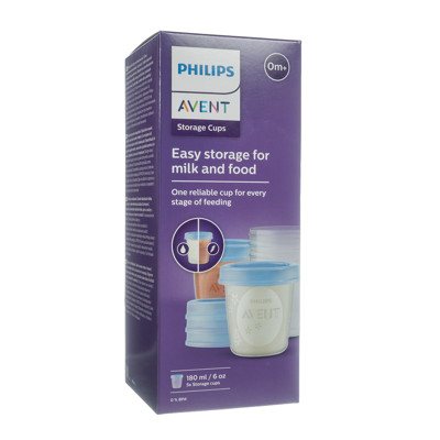 PHILIPS AVENT, indeliai Via su dangteliais, SCF619/05, 5 vnt., 180 ml