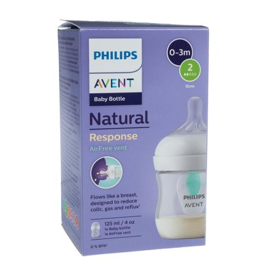 PHILIPS AVENT NATURAL RESPONSE, Buteliukas su papildomu AIRFREE vožtuvu, SCY670/01, 125 ml