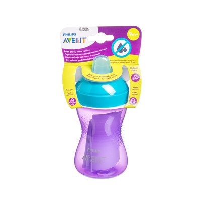PHILIPS AVENT neišsiliejantis puodelis su minkštu snapeliu, 9 mėn.+, SCF802/02, 300 ml
