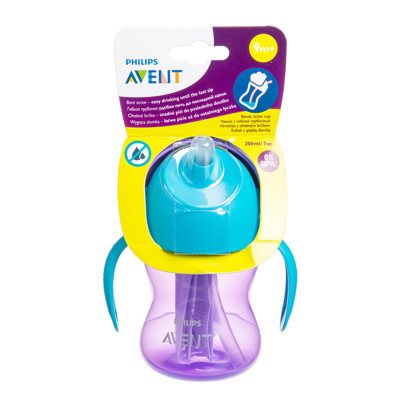 PHILIPS AVENT neišsiliejantis puodelis su šiaudeliu SCF796/02, 200 ml