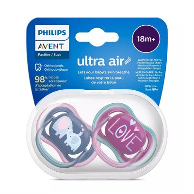 PHILIPS AVENT, silikoninis čiulptukas, 18+ mėn., Ultra Air, SCF349/22, 2 vnt