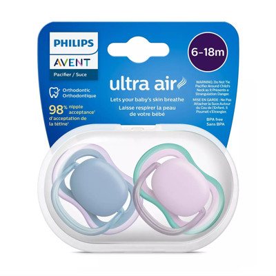 PHILIPS AVENT, silikoninis čiulptukas, 6-18mėn., Ultra Air, SCF085/34, 2 vnt
