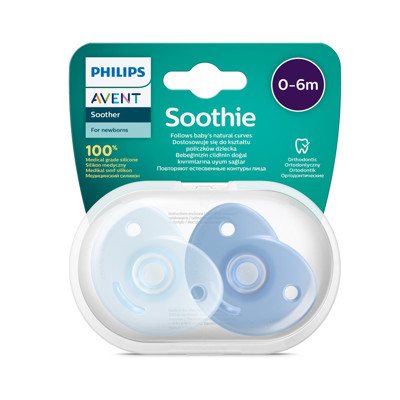 PHILIPS AVENT, silikoninis čiulptukas. "Minkštasis B", 0-6 mėn., SCF099/21, 2 vnt