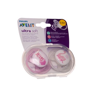 PHILIPS AVENT silikoninis čiulptukas Švelnus dekoruotas M, nuo 0-6 mėn. SCF222/02, N2