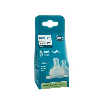 PHILIPS AVENT silikoninis žindukas ANTI-COLIC (SCY764/02), greita tėkmė, (4), nuo 6 mėn., 2 vnt
