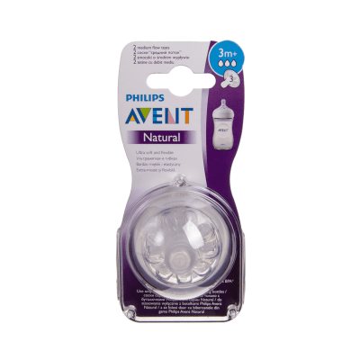 PHILIPS AVENT silikoninis žindukas Natural, M (Nr.3, vidutinė tėkmė), nuo 3 mėn., SCF043/27, N2