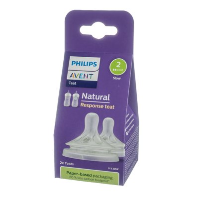 PHILIPS AVENT, silikoninis žindukas "Natural Response", (2 srauto, lėta tėkmė), nuo 0 mėn., SCY962/02, 2 vnt