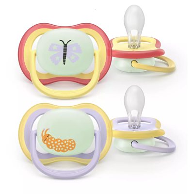 PHILIPS AVENT „Ultra air Naktinis“ Čiulptukas, silikoninis nuo 0-6 mėn. N2 SCF376/25