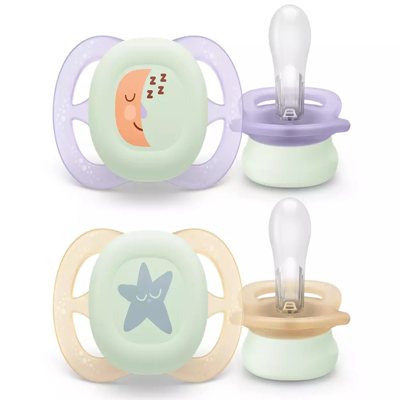 PHILIPS AVENT „Ultra start Naktinis“ Čiulptukas, silikoninis nuo 0-2 mėn. N2 SCF075/17