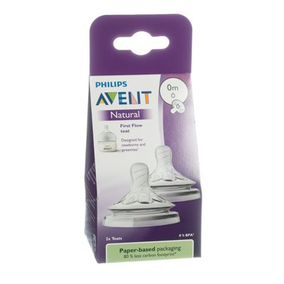 PHILIPS AVENT, žindukas "Natural", silikoninis naujagimiui (0), SCF657/27, 2 vnt