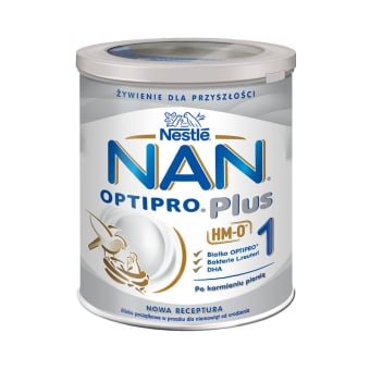 Pieno mišinys NAN OPTIPRO Plus 1, kūdikiams nuo gimimo, 800 g+specialus dozavimo šaukštelis, 800 g