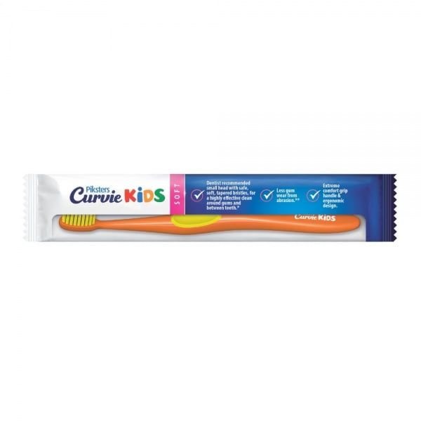 PIKSTERS dantų šepetėlis vaikams CURVIE KIDS, minkštas, 1 vnt
