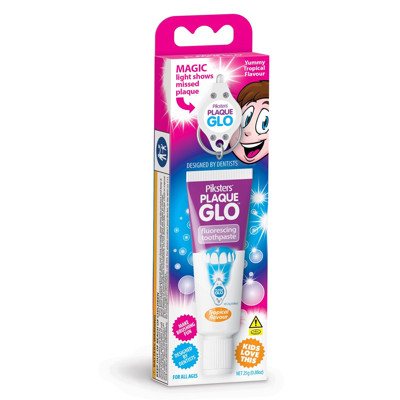 PIKSTERS PLAQUE GLO, apnašas nudažanti dantų pasta (su lempute), 25 g