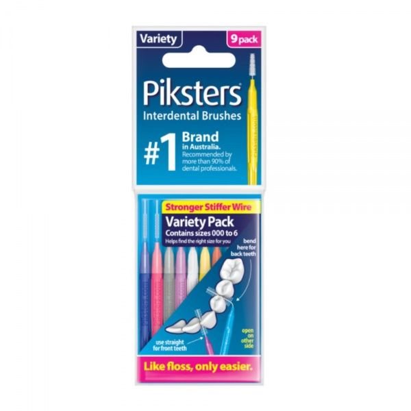PIKSTERS tarpdančių šepetėlių rinkinys, 9 skirtingų dydžių, 9 vnt