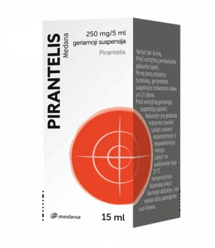 PIRANTELIS Medana 250 mg/ geriamoji suspensija 15 ml, 5 ml
