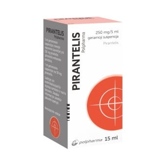 PIRANTELIS Polpharma 250 mg/ geriamoji suspensija, 15ml, geriamoji suspensija, N1, 5 ml