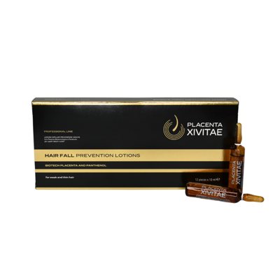 PLACENTA VITAE, LOSJONAS SU PLACENTOS EKSTRAKTU NUO PLAUKŲ SLINKIMO, ampulės, x 10 ml, 12 vnt