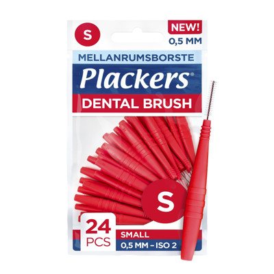 PLACKERS DENTAL BRUSH, tarpdančių šepetėlis, S, 24 vnt., 0.5 mm