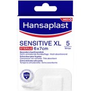 Pleistrai HANSAPLAST SENSITIVE XL, 5 vnt., 6 x 7 cm
