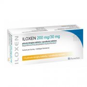 Plėvele dengots tabletės malšinančios skausmą ILOXEN, 200 mg / 30 mg, 12 vnt
