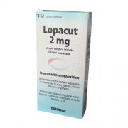 Plėvele dengtos tabletėsnuo viduriavimo LOPACUT 2 mg, 10 vnt