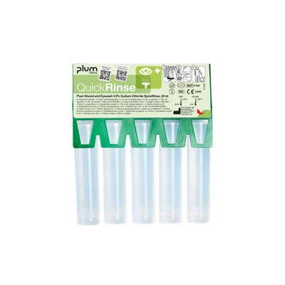 PLUM, 5160 QuickRinse, akių plovimo ampulių papildymas, 5 x 20 ml