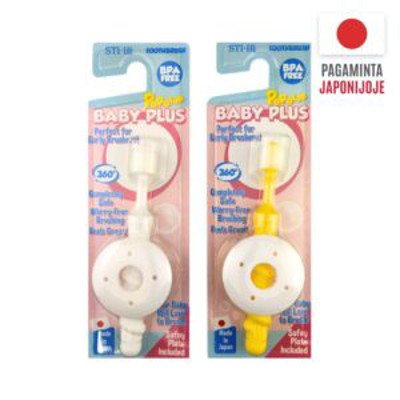 POPOTAN BABY PLUS kūdikių dantų šepetėlis su 360° šerelių galvute, minkštas