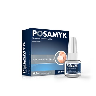 POSAMYK, 78,22mg/ml, vaistinis nagų lakas, N1, 6.6 ml