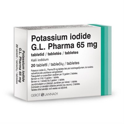 POTASSIUM IODIDE G.L. PHARMA, 65 mg, tabletės, N20