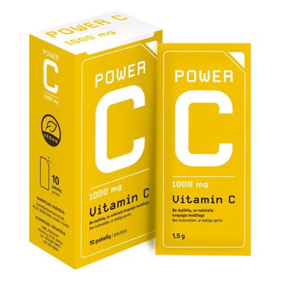 POWER C, 1000 mg, milteliai, 10 vnt