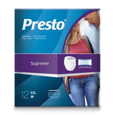 PRESTO PANT SUPREME, sauskelnės kelnaitės, XXL, 12 vnt