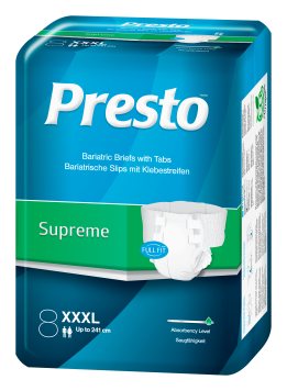 PRESTO Slip Bariatric XXXL anatominės sauskelnės N8