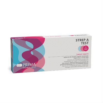 PRIMA STREP, A streptokokų aptikimo gerklės tepinėlyje savikontrolės testas, 1 vnt