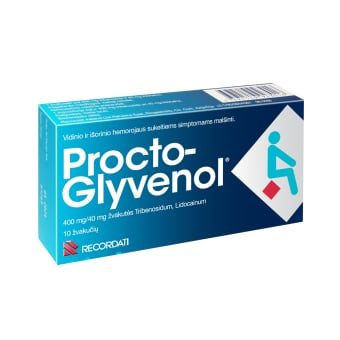 PROCTO-GLYVENOL, 400mg/40mg, Žvakutės, N10