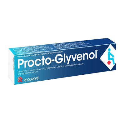 Procto-Glyvenol 50 mg/20 mg/g tiesiosios žarnos kremas, 30 g