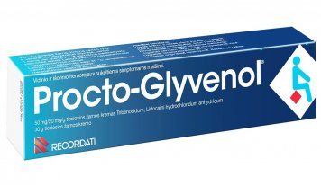 PROCTO-GLYVENOLUM 2% tiesiosios žarnos kremas, 30 g