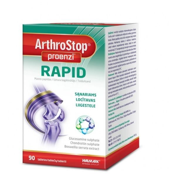 PROENZI ARTHROSTOP maisto papildas RAPID, 90 tab.