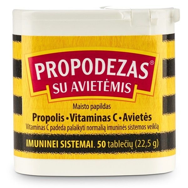 PROPODEZAS maisto papildas su avietėmis, 50 tab.