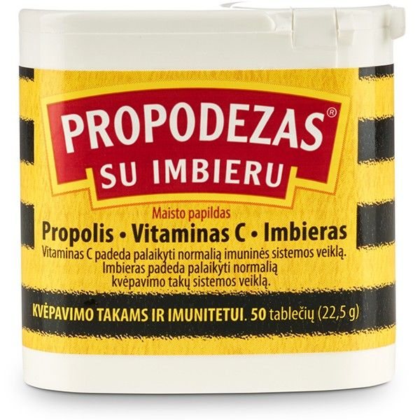 PROPODEZAS maisto papildas su imbieru, 50 tab.