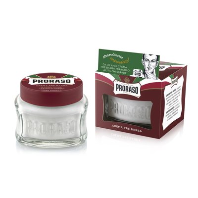 PRORASO RED PRE-SHAVE CREAM, maitinantis kremas prieš skutimąsi, 100 ml