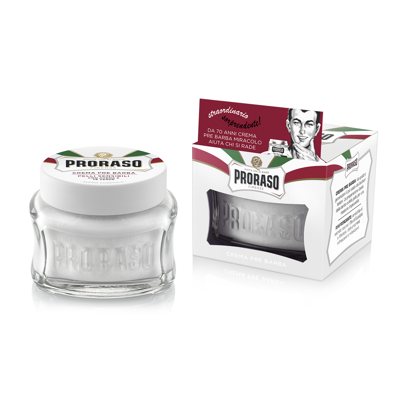 PRORASO WHITE PRE-SHAVE CREAM, kremas prieš skutimąsi jautriai odai, 100 ml