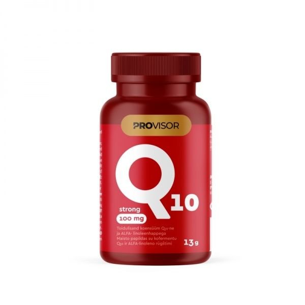 PROVISOR maisto papildas su alfa-linoleno rūgštimi Q10 STRONG 100 mg, 30 kaps.